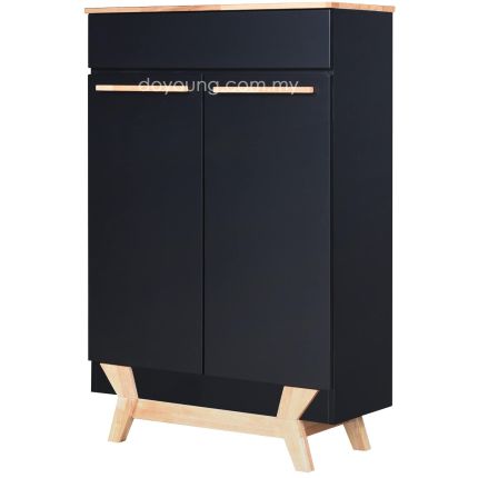 LEIGHTON (80/120cm Black) Shoe Cabinet