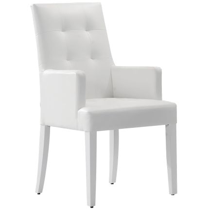 MATHIAS (Faux Leather - White) Armchair (PG CLEARANCE x1)