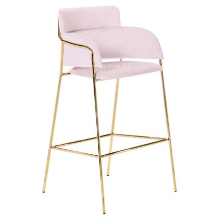 BRITTA+ (SH75cm Pink/Gold) Bar Chair