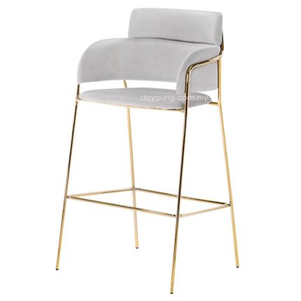 BRITTA+ (SH75cm Light Grey/Gold) Bar Chair