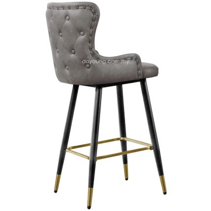 GITTAN (SH75cm Leathaire, Gold - Dark Taupe) Bar Chair (EXPIRING)