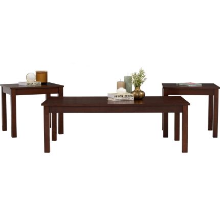 PACO II (120x60, 54H48cm Brown) Set-of-3 Coffee Tables 