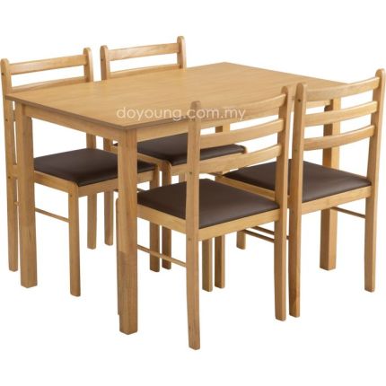 LAVINIA (110cm Oak) 1+4 Dining Table Set*