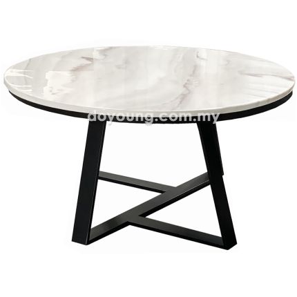 LOVINO II (Ø80cm Faux Marble, Black) Coffee Table