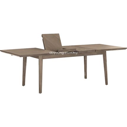 LEIF (160-200-240x100cm Acacia Wood - Taupe) Expandable Dining Table (Internal Leaves) (EXPIRING)