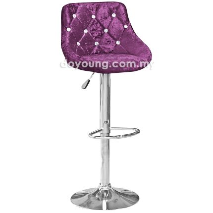 SYRIN II (Velvet, Purple) Hydraulic Counter-Bar Chair
