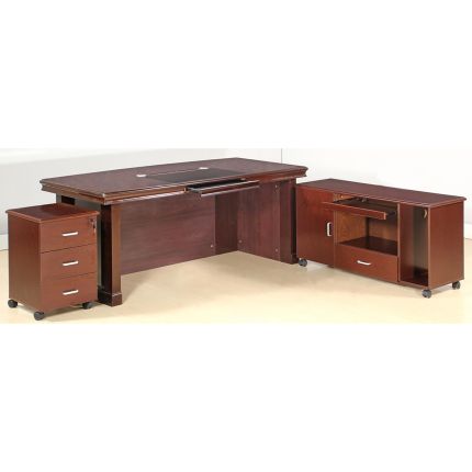 RAYNE (240x90cm) Director Table with Storage Cabinet &amp; Pedestal