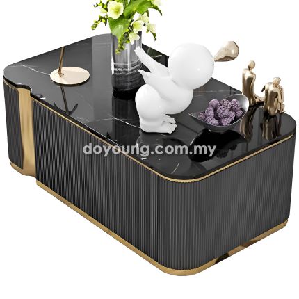MIKHEL (120x60cm Black, Gold) Coffee Table