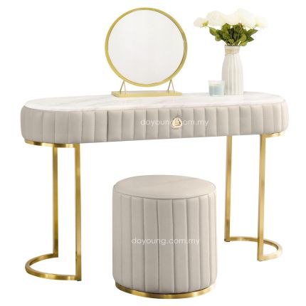 DAGMAR (120cm Gold) Set-of-3 Vanity Set with Faux Marble Top