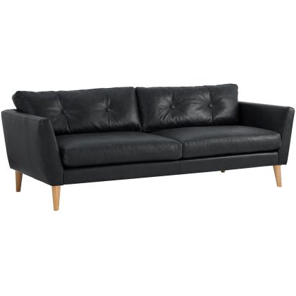 ARICE (190cm Black) Leather Sofa (EXPIRING)