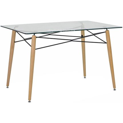 Eames DSW (130x80cm) Dining Table with Glass Top (replica)