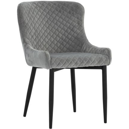 SASKIA (Grey Velvet) Side Chair