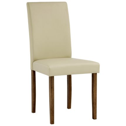 HASKELL (Walnut/Light Taupe) Faux Leather Parsons Chair*