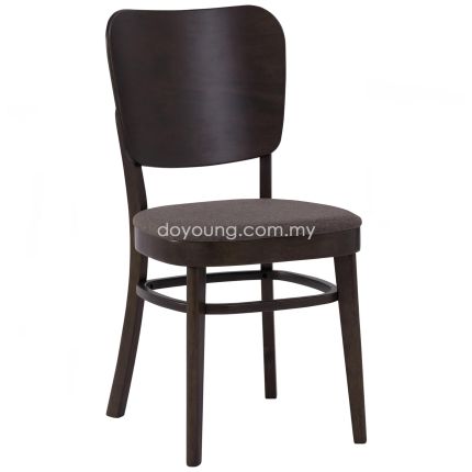 SENEN (Dark Chestnut/Fabric) Side Chair with Stretcher*