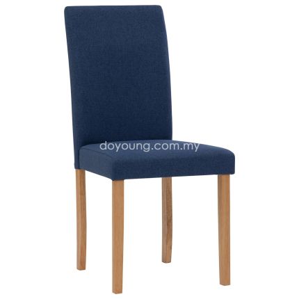HASKELL (Oak/Dark Blue) Fabric Parsons Chair *