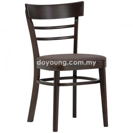 TIERNEY (Dark Brown/Fabric) Side Chair with Stretcher (EXPIRING)