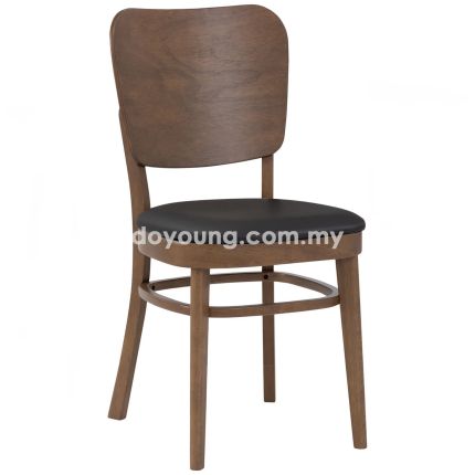 SENEN (Walnut/Faux Leather) Side Chair with Stretcher*