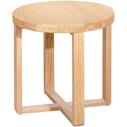 FIRKANT (Ø50H50cm Oak) Rubberwood Side Table (SA CLEARANCE)*