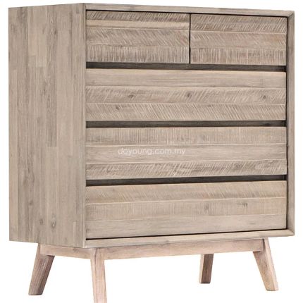 MADRID (100cm Acacia Wood) Tall Chest of Drawers