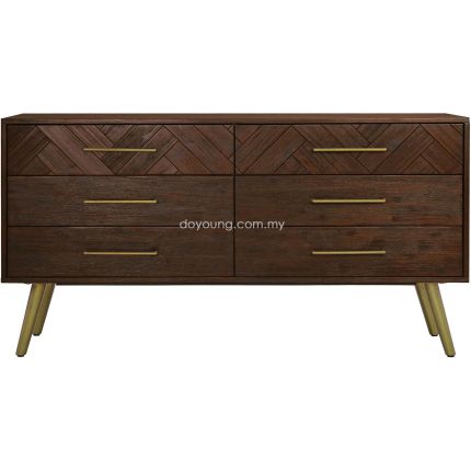 SIVAN (155cm Acacia Wood) Chest of Drawers