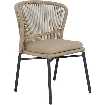 GLENDA II (Aluminium, Rope, Outdoor Foam) Outdoor Side Chair*