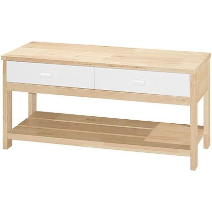 POLO (91cm) Storage Bench-Oak/White