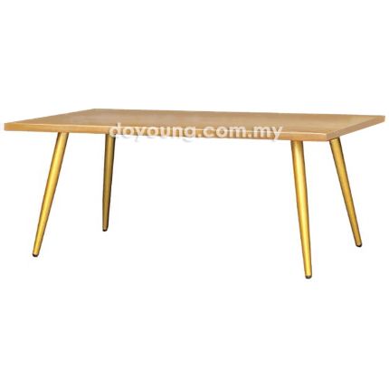 EBEN (110x65cm Rubberwood - Oak,Gold) Coffee Table