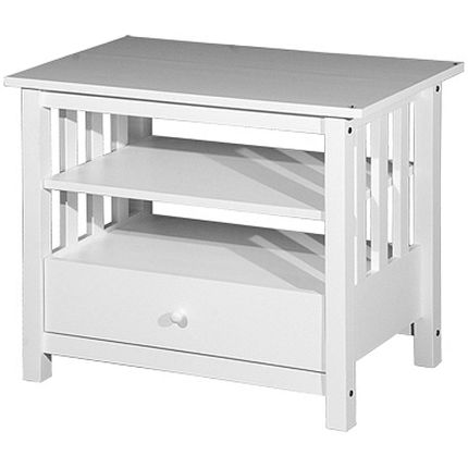 NORDSTROM (76cm Rubberwood - White) Rack with Drawer (PG CLEARANCE)