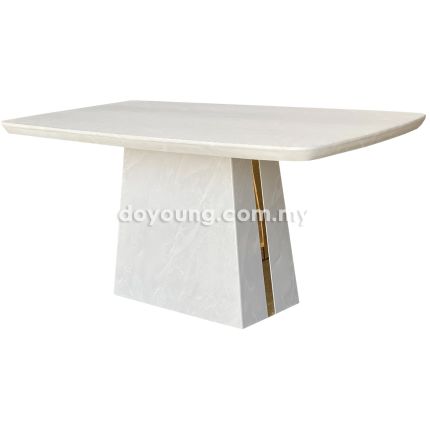 MITONI (240x120cm T50mm Gold) Fully Faux Marble Dining Table