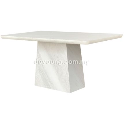 MITONI (150x90cm T50mm White) Fully Faux Marble Dining Table