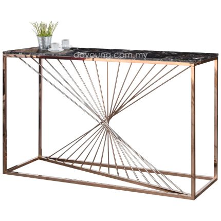 ADELINE II (150x40cm Faux Marble, Rose Gold) Console Table