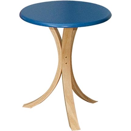 CANDY (Ø45H53cm) Side Table-(Wood) Oak/ Blue