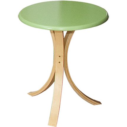 CANDY (Ø45H53cm) Side Table-(Wood) Oak/ Green