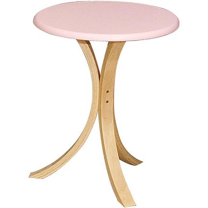 CANDY (Ø45H53cm) Side Table-(Wood) Oak/ Pink