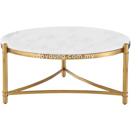 SCHATZI III (Ø90cm Faux Marble,Gold) Coffee Table