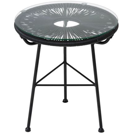 ACAPULCO (Ø45H39cm) Outdoor Side Table with Tempered Glass Top (replica)