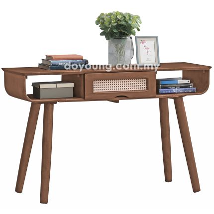 OSTRA III (120x40cm Rubberwood, PP Rattan) Console Table