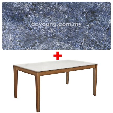 PACO Stone+ (180x90cm Walnut, AFRICAN BLUE) Dining Table