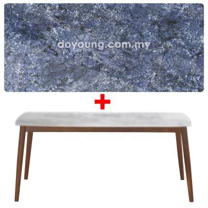 MELINA Stone+ (180x90cm Walnut, AFRICAN BLUE) Dining Table