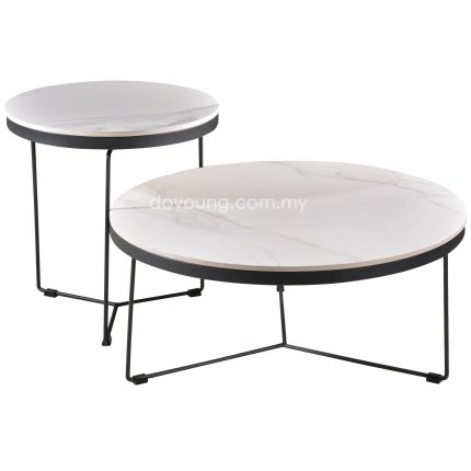 OVID II (Ø80,50cm Sintered Stone Set-of-2) Coffee Tables