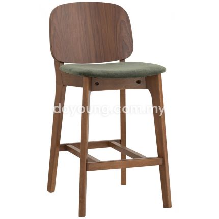 AKSEL II (SH63cm Fabric - Dark Green) Counter Chair