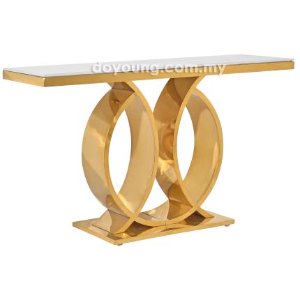ALVARO (140x40cm Ceramic, Gold) Console Table