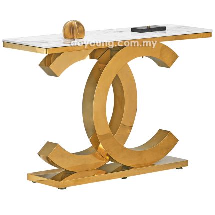 ALVARO II (120x40cm Ceramic, Gold) Console Table