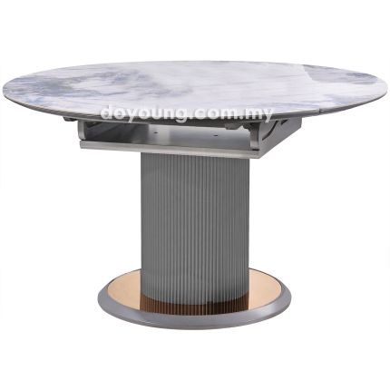 ANDARA III (130x80->Ø130cm Lasered Natural Stone) Expandable Dining Table
