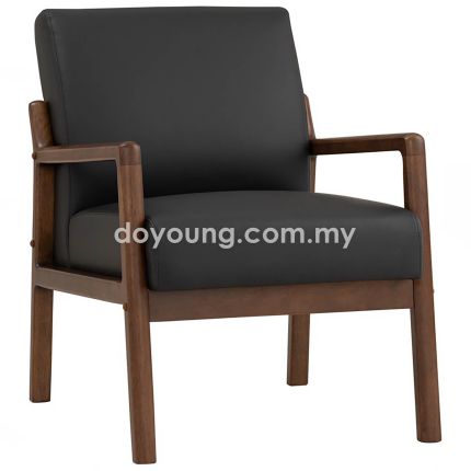 ANEKO (59cm Faux Leather - Walnut) Armchair