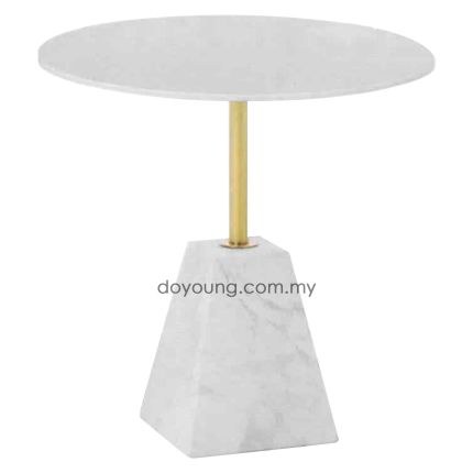 THORA III (Ø50cm) Side Table with Genuine Marble Top (SA SHOWPIECE)