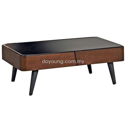BAGNA (116cm) Coffee Table with Glass Top