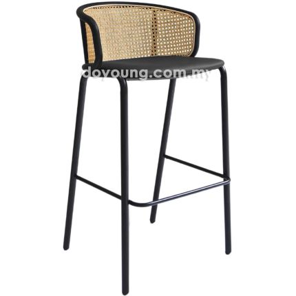 CALIANA (SH75cm Metal - Rattan) Bar Chair*
