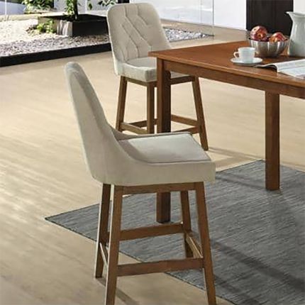 TAISCHE (SH61cm Walnut, Cream) Counter Chair