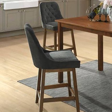TAISCHE (SH61cm Walnut, Dark Grey) Counter Chair